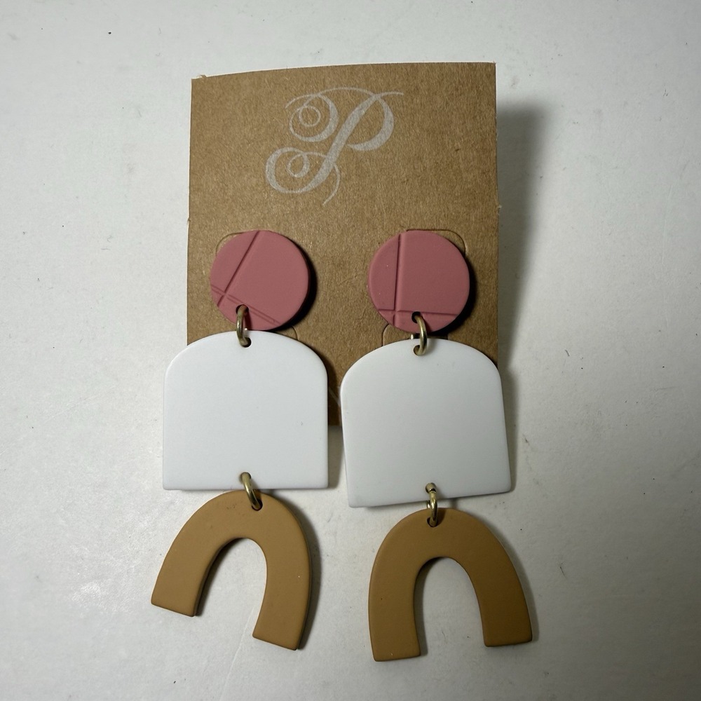 Plunder Designs Clay Dangle Earrings 2 1/4" Brand New